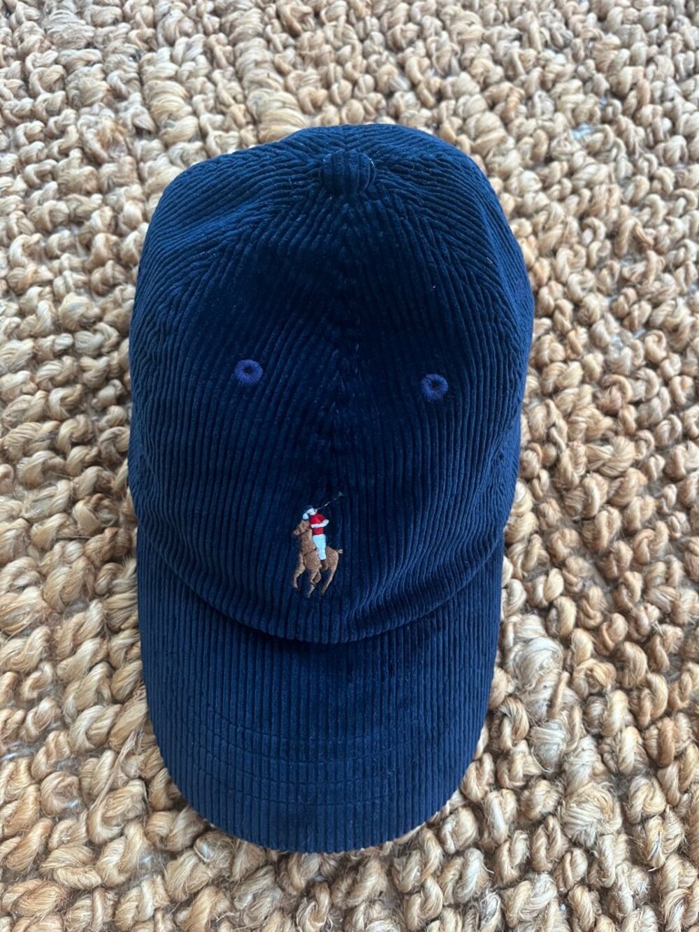 Polo Ralph Lauren Navy Blue Corduroy Adjustable Baseball Cap